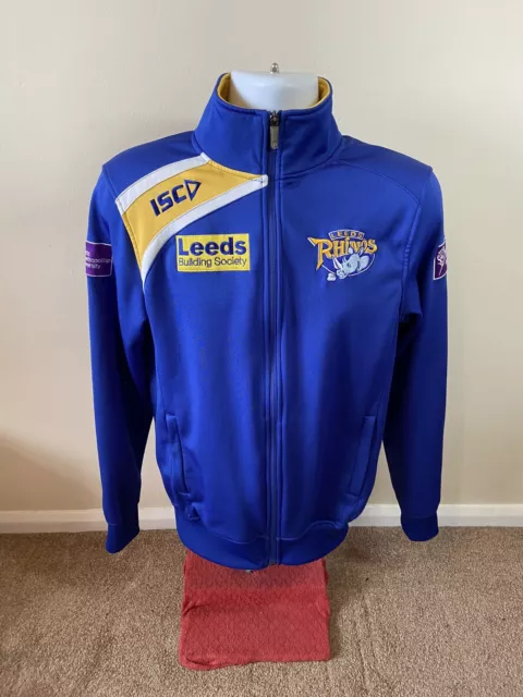 Leeds Rhinos Blue ISC Rugby League Track Jacket Full Zip Mens Size Medium