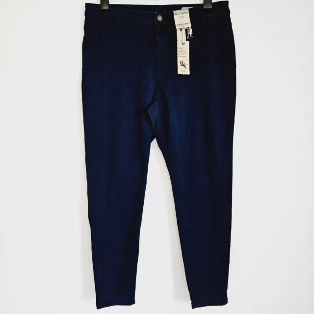 NEW Ex M&S 12-20 Indigo Dark Blue High Waisted Super Skinny Cotton Jeans