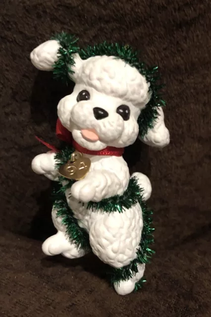 1994 Hallmark Keepsake Xmas Ornament PUPPY LOVE White Poodle 4th Series No Box