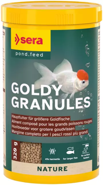 1 Liter sera Goldy Gran Nature - Granulat Teich Fischfutter  Granulatfutter