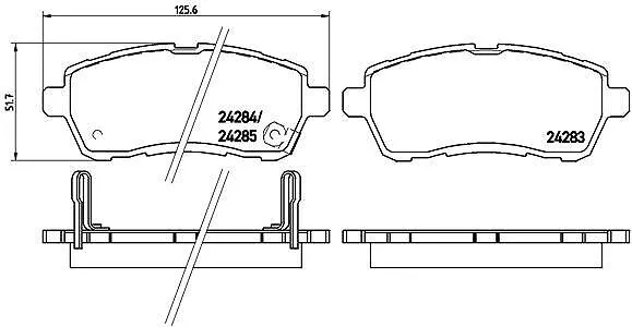 BREMBO Bremsbelagsatz, Scheibenbremse Vorderachse u.a. für DAIHATSU, MAZDA