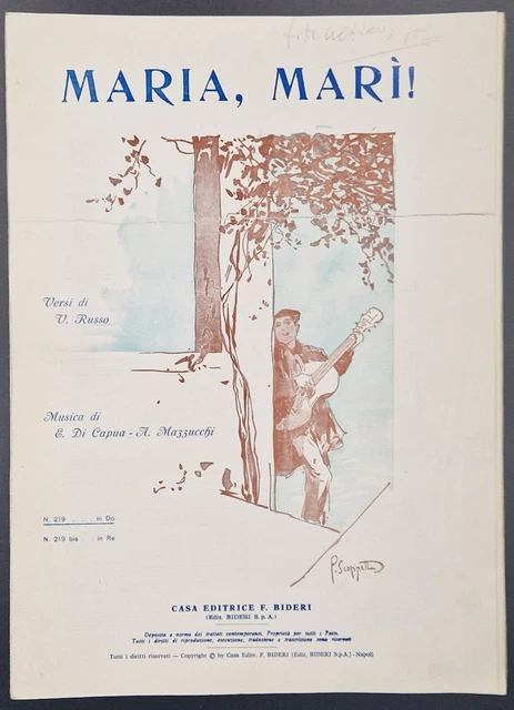 SPARTITO-MARIA, MARI’-VERSI DI V.russo-Musica Di E.di Capua-Ed.bideri