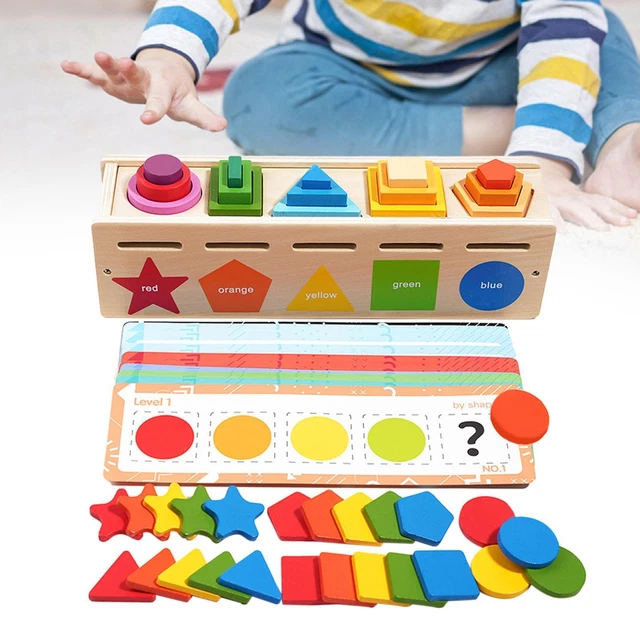 Planche de tri de couleurs ronde en bois pour enfants, jeu éducatif en