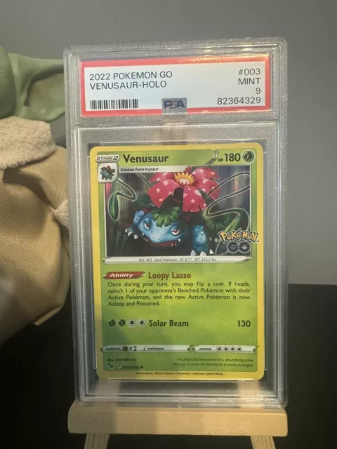 PSA 9 NEUWERTIG 2022 Pokemon Go VENUSAUR #003 Holo seltene Pokémonkarte