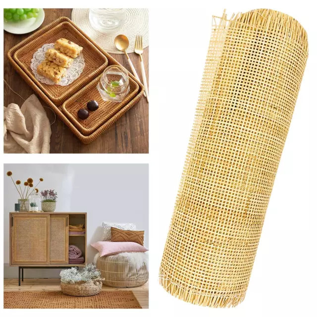 Kit de fournitures de bricolage en maille de rotin naturel 1 rouleau pour