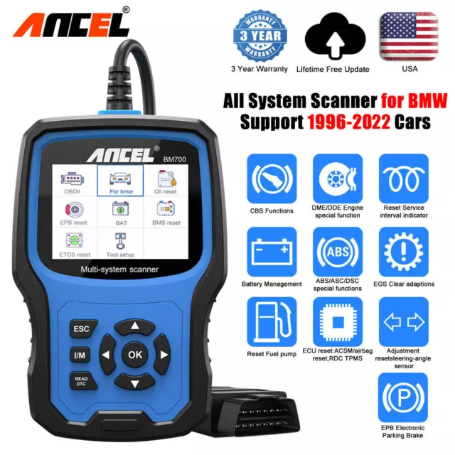 Ancel BM700 for BMW All system CBS ABS SRS Replace Battery Diagnostic Reset Tool