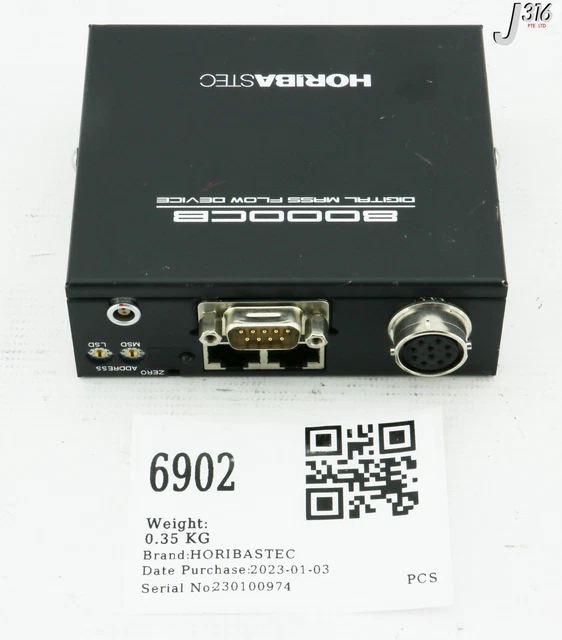 6902 Horibastec Mfc, Digital Mass Flow Device, 8000Cb Sef-8240Fhl-0018