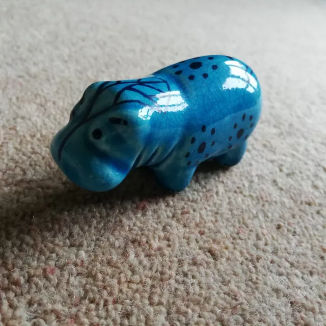 VINTAGE SMALL BMPL BRITISH MUSEUM TURQUOISE CERAMIC EGYPTIAN HIPPO 7.5cm