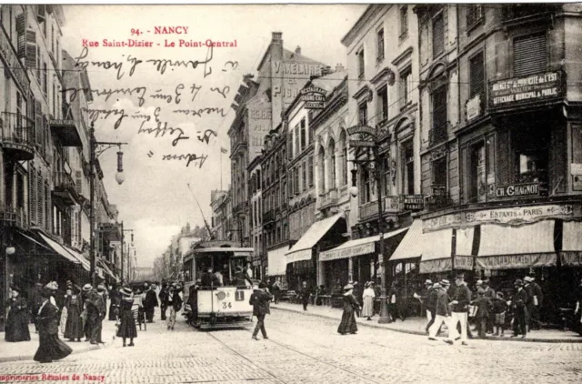 A01058 - Cpa 54 Nancy Rue Saint Dizier Le Point Centrale