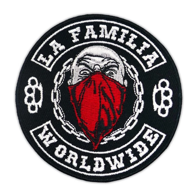La Familia FCK Godless Aufnäher – Stickstoff, Ca. 8,5x7 Cm, Bügelbar & Waschbar
