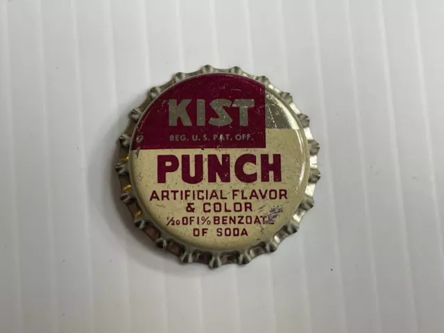 Vintage- Kist Punch Soda Bottle Cap *Cork Back* (White In Color)