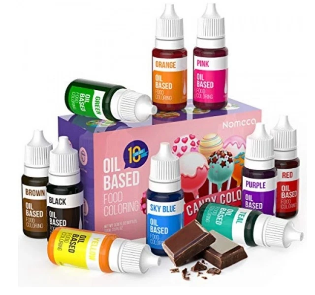 UPGRADED OIL BASED Food Coloring for Chocolate, Nomeca 10 Colors 10 20