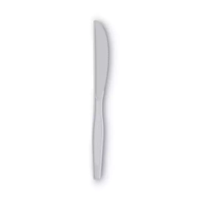 Medium-Weight Disposable Plastic Knives, KM217, White, 1,000 Count
