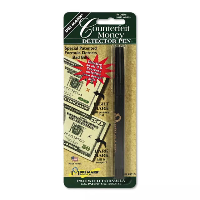 Dri-Mark Smart Money Counterfeit Bill Detector Pen for Use w/U.S. Currency 351B1