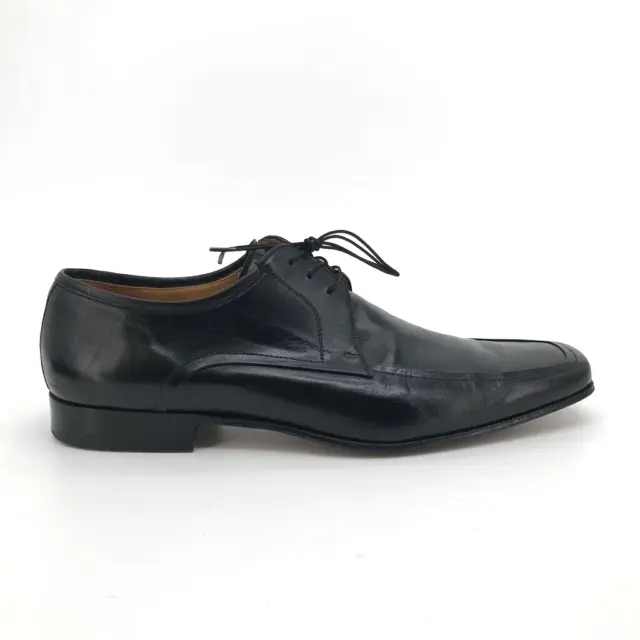 Magnanni Mens Pardo Derby Dress Shoes Black Leather Lace Up Square Toe 12M