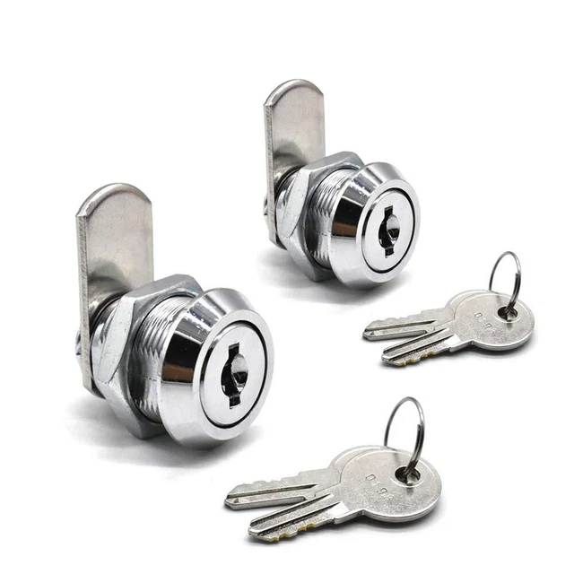 2Pack Cabinet Cam Lock 5/8 Inch Tubular Cam Locks Keyed Alike with Chrome Finish