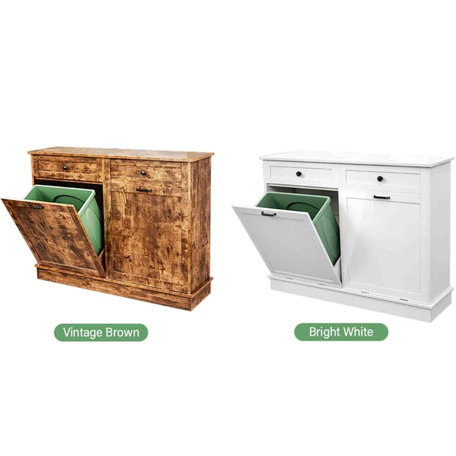Double Tilt Out Trash Can Cabinet Bin Holder Kitchen Storage Laundry Sorter Double Tilt Out Trash Can Cabinet Bin Holder Kitchen Storage Laundry Sorter