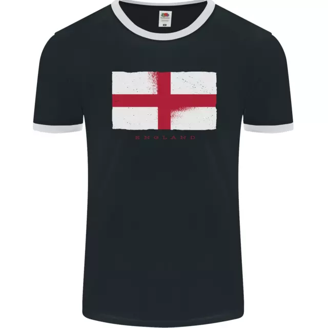 Bandera de Inglaterra San Jorge Día Rugby Fútbol Hombre Ringer Camiseta Fotl