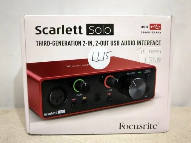 Interface audio USB 2 entrées/2 sorties Focusrite Scarlett Solo Gen 3