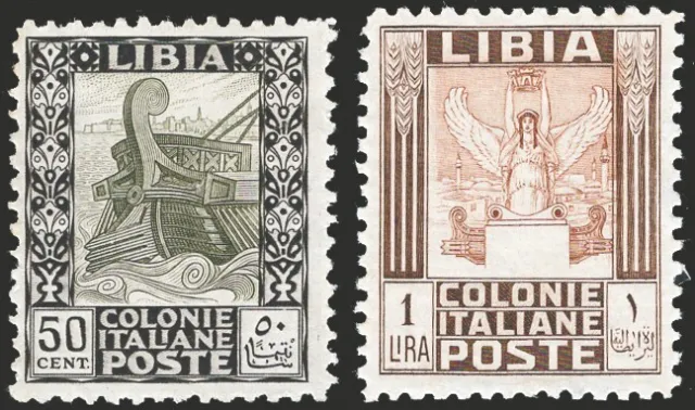 Libia - 1926/30 - Pittorica senza filigrana, dent. 11 lineare n° 58/65. Certific