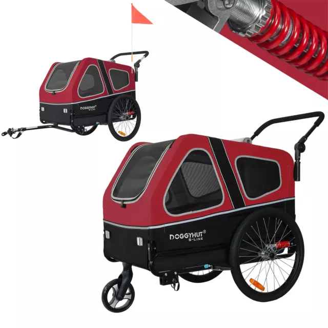 Doggyhut S-Line XXL Fahrradanhänger & Hundebuggy 2 in 1 Hundeanhänger TIGGO