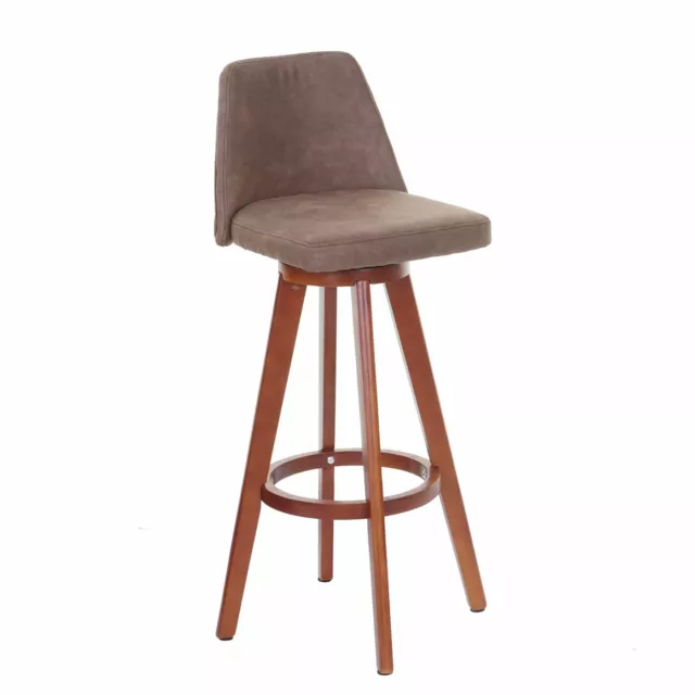 Tabouret de bar HWC-C43, rotatif ~ vintage marron, pieds foncés