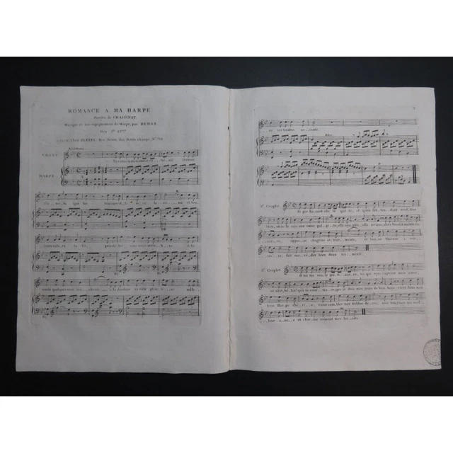DEMAR Sébastien Romance à ma Harpe Chant Harpe ca1800 3