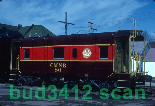 CM&N Chicago Madison & Northern CABOOSE #80 at Monroe WI 1983 ORIGINAL Slide!