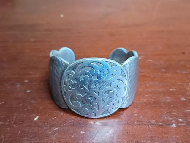 Lois Hill Hammered Scroll Circles Sterling Silver Cuff Bracelet Lois Hill Hammered Scroll Circles Sterling Silver Cuff Bracelet