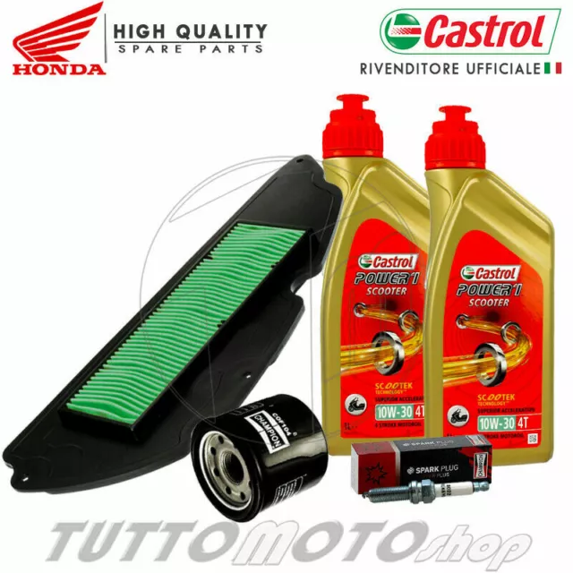 Tagliando HONDA SH 300 i con senza abs 2006-2019 Kit Olio Castrol Filtri Candela