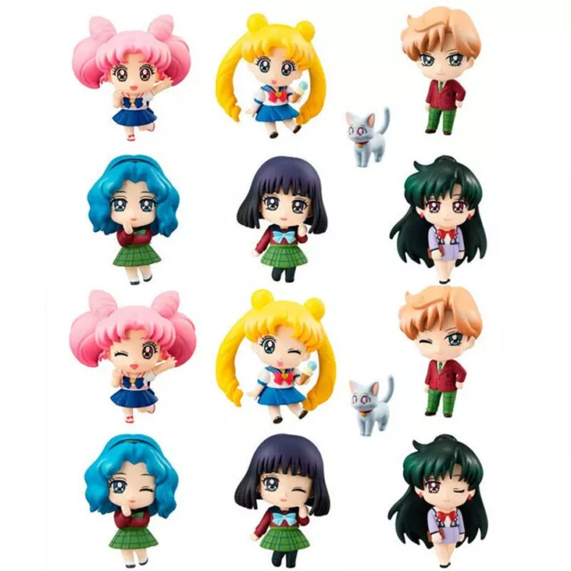 6p Sailor Moon Petit Chara Series School Life Hotaru Setsuna Pluto Figur Figuren