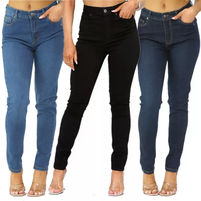WOMENS SUPER SKINNY Jeans Ladies High Waist Stretch Denim Pants Size 8 - 20  £14.99 - PicClick UK