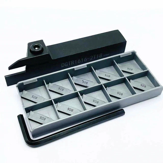 DGTR 1616-2T18 16mm CNC External Grooving Holder + 10Pcs DGN2002J IC908 Inserts