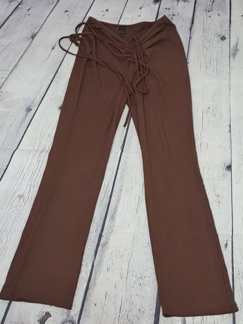 Pantaloni da donna marrone Shein vita bassa bootcut taglia media (DI05)