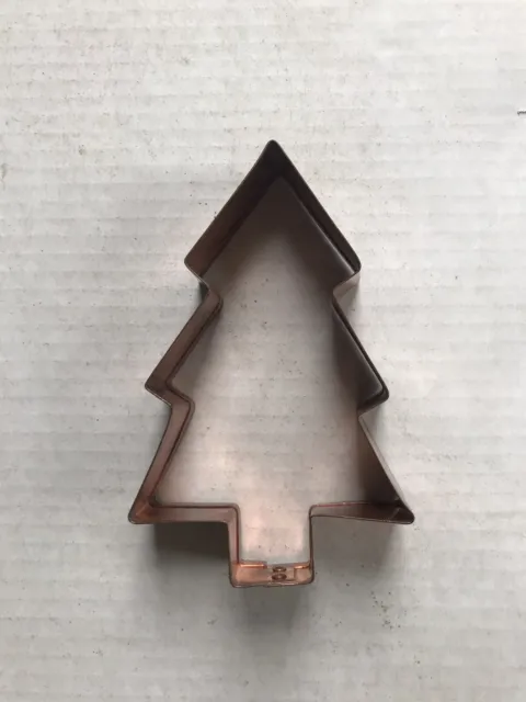 Large 5-1/2” Tall Solid Copper Cookie Cutter Christmas Tree