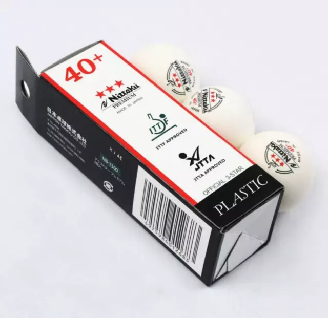 6 x Nittaku 3-star Premium 40+ Balls White ITTF Approved Made in Japan 2