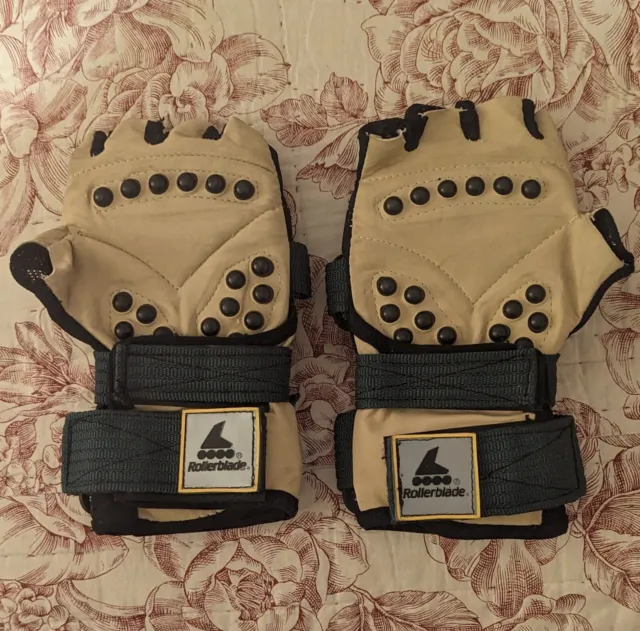 Rollerblade Advanced Wrist Guard Gloves Padded Studded Leather Vintage