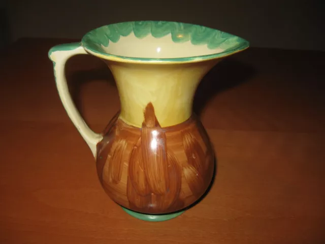 Vintage Circa 1930 Myott Son & Co England Pottery Hand Painted Art Deco Jug Vase