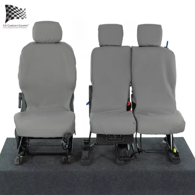 Peugeot Partner Van Tailored & Waterproof Front Seat Covers 2017-18 Grey 105