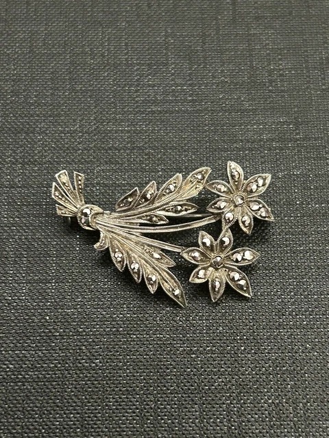 Broche Argent Massif Art Deco Course De Chevaux Fer A Cheval 35