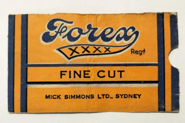 Vintage TOBACCO Advertising AUSTRALIAN, FOREX XXXX FINE CUT Mick Simmons, Sydney