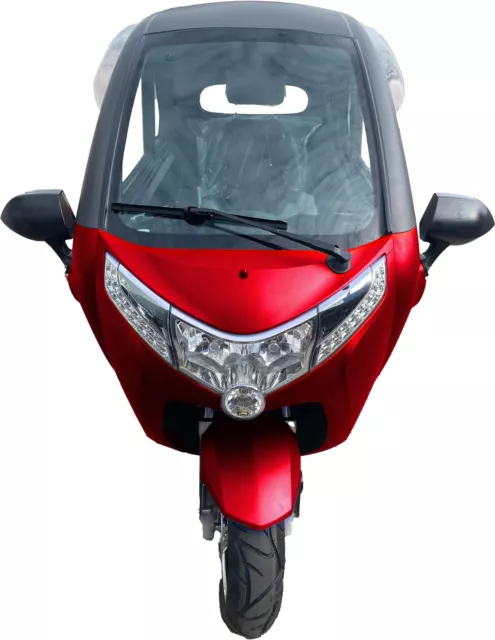 Kabinenroller Elektromobil Rot Seniorenmobil Elektroscooter 3-Rad 2-Sitz 3