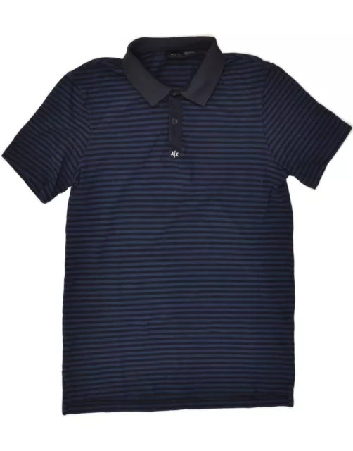 ARMANI EXCHANGE Mens Polo Shirt Small Navy Blue Striped Cotton BB07