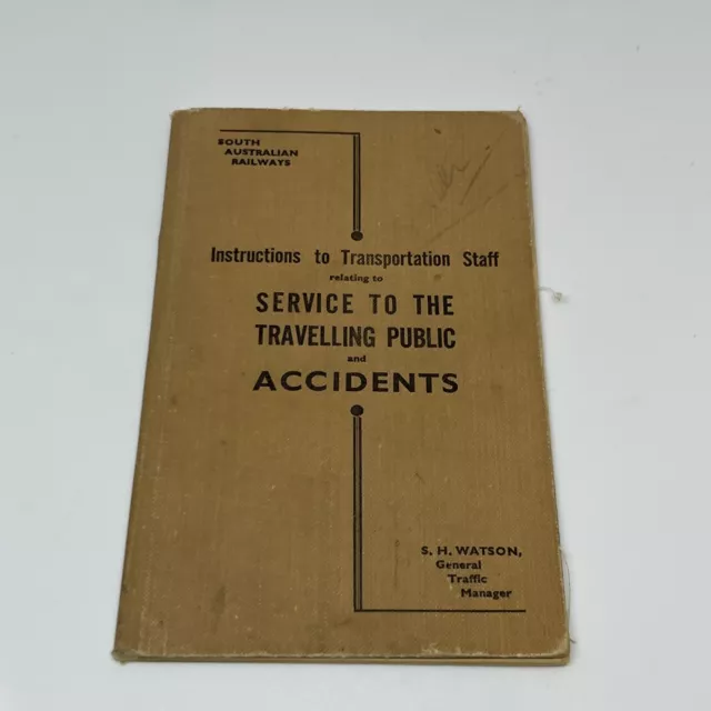 South Australian Railways Instructions to Transportation Staff Booklet SAR
