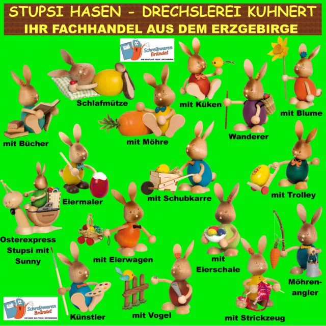 Stupsi Hase - Osterhasen - Drechslerei Kuhnert - Stupsi Hasen - Holz Erzgebirge