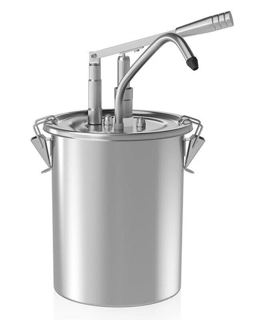 Distributeur De Sauce Inox Rond Doseur 4 à 10 Litres - Neuf Avec Emballage | Récipient Professionnel Cuisine