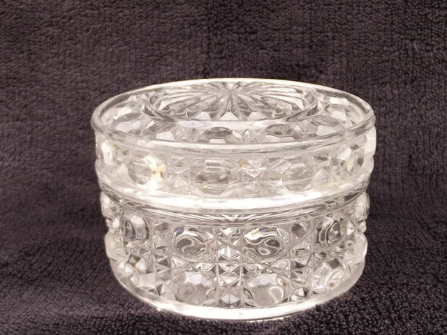 Boîte à Bijoux Ancienne En Laiton Style Baccarat - Modèle 'pointe De Diamant', 7.7 Cm