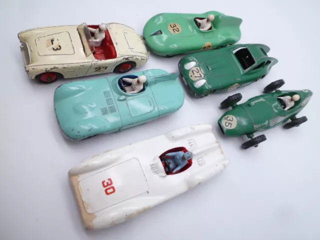 VINTAGE DINKY TOYS RACING CAR LOT x6: MERCEDES JAGUAR AUSTIN BRISTOL ETC 1950s