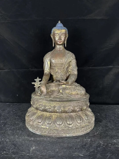 24" Old tibet buddhism bronze Gild Sakyamuni Shakyamuni Buddha statue
