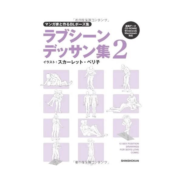 HOW TO DRAW YAOI BL Manga Love Scene Dessin Pose Book doujinshi CD-ROM ...
